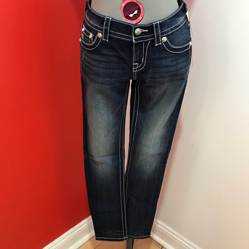 NWT Miss Me Signature Skinny Dark Blue Jeans - Picture 4 of 5